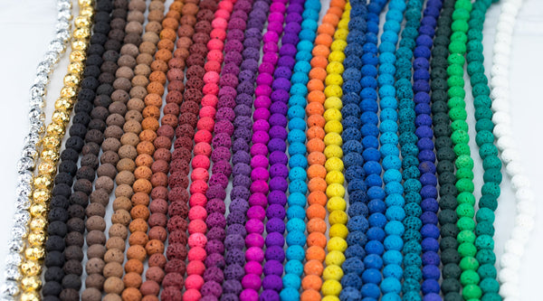 8mm Lava Rock Beads Multicolor Natural Round Loose - Color Colored Lava Beads - Full 15.5" Strands - Wholesale Pricing