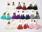 WHOLESALE STYLISH TASSEL Earrings - Medium Sized 2 Inches - High Quality Plating - Ready to Wear - Wholesale Pricing --A--