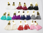 WHOLESALE STYLISH TASSEL Earrings - Medium Sized 2 Inches - High Quality Plating - Ready to Wear - Wholesale Pricing --A--