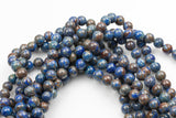 Gorgeous Blue Flower Agate, High Quality in Smooth Round- 4mm, 6mm, 8mm, 10mm, 12mm 14mm -Full Strand 15.5 inch Strand