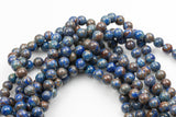 Gorgeous Blue Flower Agate, High Quality in Smooth Round- 4mm, 6mm, 8mm, 10mm, 12mm 14mm -Full Strand 15.5 inch Strand