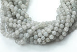 Light Gray Jade Faceted Round 4mm 6mm 8mm 10mm 12mm - Single or Bulk - 15.5"