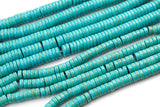 Natural 6mm 8mm 10mm Magnesite Turquoise Heishi Rondelle 16" Gemstone Beads