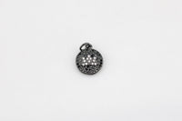 Mala Lotus CZ Diamond Pave Charm / Pendant 12mm - gold or gunmetal plating