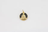 Mala Sitting Buddha or Yoga Yogi CZ Diamond Pave Charm / Pendant 14mm - gold or gunmetal plating