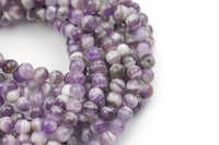 Natural Striped Amethyst Beads Faceted - High Quality in Faceted Round 6mm 8mm 10mm or 12mm - Full Strand 15.5 inches Gemstone Beads