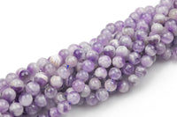 Natural Pale AMETHYST Gemstone Beads Round 6mm, 8mm, 10mm-Full Strand 15.5 inch Strand Smooth Gemstone Beads