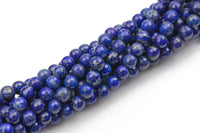 Natural Lapis, No Dye High Quality in Faceted Round, 4mm, 6mm, 8mm, 10mm- Full 15.5 Inch Strand Gemstone Beads