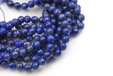Natural Lapis, No Dye High Quality in Faceted Round, 4mm, 6mm, 8mm, 10mm- Full 15.5 Inch Strand Gemstone Beads