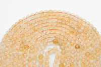 Natural CITRINE Faceted Round- 6mm, 8mm, 10mm, 12mm- Full 16 inch Strand Gemstone Beads