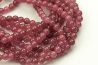 Natural Strawberry Sorbet Jade Round Beads 4mm 6mm 8mm 10mm 12mm - Single or Bulk - 15.5" Smooth Gemstone Beads