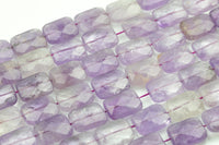 Natural Pink Amethyst- Faceted Rectangle Beads- High Quality- 3 sizes- Full Strand 16" - 22 Pieces Gemstone Beads