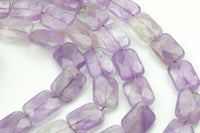 Natural Pink Amethyst- Faceted Rectangle Beads- High Quality- 3 sizes- Full Strand 16" - 22 Pieces Gemstone Beads