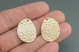 Gold Pendant Drops- Hammered Gold- Light and Delicate- 4 Pieces per order- 19x25mm SKU TA18