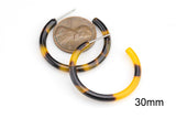 Tortoise Shell Acetate Earring- 30mm Huggie Stud Drop- Ready to Wear- High Quality - Turtle Shell Earrings Huggies