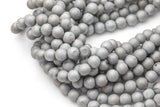 Natural DRUZY AGATE Beads-- Platinum Silver- 8mm, 10mm, 12mm. Full 15.5 inch strand Gemstone Beads