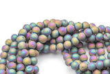 Natural DRUZY AGATE Beads-- Peacock- 8mm, 10mm, 12mm. Full 15.5 inch strand Gemstone Beads