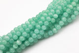 Cats Eye Cat's Eye, High Quality in Smooth Round, 4mm, 6mm, 8mm, 10mm, 12mm- Full Strand 15.5 inches Long- Mint Aqua