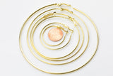 Hoop Earrings- 5 Sizes- 2 pcs 30mm 40mm Gold Plated