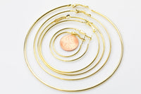 Hoop Earrings- 5 Sizes- 2 pcs 30mm 40mm Gold Plated