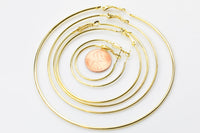 Hoop Earrings- 5 Sizes- 2 pcs 30mm 40mm Gold Plated