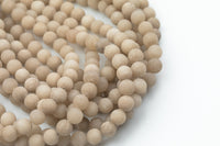 Light Latte Coffee Jade Matte Round Beads 6mm 8mm 10mm - Single or Bulk - 15.5"