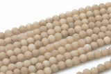 Light Latte Coffee Jade Matte Round Beads 6mm 8mm 10mm - Single or Bulk - 15.5"