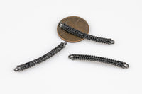 Skinny CZ Curved Tube Connector-4x35mm