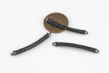 Skinny CZ Curved Tube Connector-4x35mm