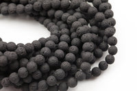 Natural Lava Rocks Diffuser Oil Round Beads - Lava Beads for Essential Oil - A Qual Full 15.5" Strand 4mm 6mm 8mm 10mm 12mm 14mm -Wholesale