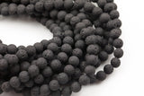 Natural Lava Rocks Diffuser Oil Round Beads - Lava Beads for Essential Oil - A Qual Full 15.5" Strand 4mm 6mm 8mm 10mm 12mm 14mm -Wholesale