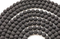 Natural Lava Rocks Diffuser Oil Round Beads - Lava Beads for Essential Oil - A Qual Full 15.5" Strand 4mm 6mm 8mm 10mm 12mm 14mm -Wholesale