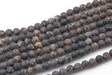 Natural AFRICAN Black Sea Sediment Aqua Terra Jasper Matte round 4mm 6mm 8mm 10mm 12mm Full 15.5 Inch Strands AAA Quality Gemstone Beads