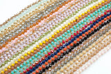6mm Double Wrap Knotted crystal necklaces. Long Hand-Knotted Crystal- 60 inches long! - Long Necklace
