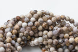 Natural Smokey Dentrite Agate Round sizes 6mm and 8mm Smooth Gemstone Beads