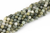 Natural Green Rutilated Quartz Beads Grade AAA Faceted Round 6mm, 8mm, 10mm, 12mm- Full 15.5 Inch Strand Gemstone Beads