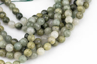 Natural Green Rutilated Quartz Beads Grade AAA Faceted Round 6mm, 8mm, 10mm, 12mm- Full 15.5 Inch Strand Gemstone Beads