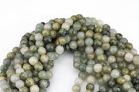 Natural Green Rutilated Quartz Beads Grade AAA Faceted Round 6mm, 8mm, 10mm, 12mm- Full 15.5 Inch Strand Gemstone Beads