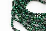 Natural Green Tiger's Eye Round Tiger Eye Tigereye, 6mm 8mm 10mm 12mm 14mm 15.5" Smooth Gemstone Beads