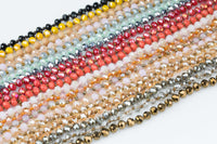 6mm Double Wrap Knotted crystal necklaces. Long Hand-Knotted Crystal- 60 inches long! - Long Necklace