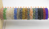 8mm Stackable Crystal Elastic Bracelets - Handmade with High Quality Elastic - WHOLESALE- 8mm 7.5"