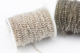 Clear Crystal Rosary Chain by the yard. 2-3mm- Neutral Colors