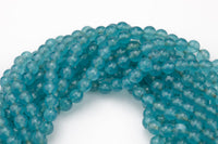 Teal Aquamarine- JADE Faceted Round -Full Strand 15.5 inch Strand, 4mm, 6mm, 8mm, 12mm, or 14mm Beads-Full Strand 15.5 inch Strand