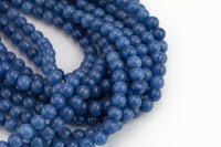 Lapis Jade-JADE Smooth Round- 6mm 8mm 10mm 12mm-Full Strand 15.5 inch Strand