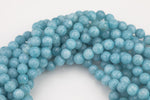 Aquamarine- JADE Faceted Round -Full Strand 15.5 inch Strand, 4mm, 6mm, 8mm, 12mm, or 14mm Beads-Full Strand 15.5 inch Strand