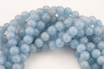 Pale Chalcedony- JADE Faceted Round -Full Strand 15.5 inch Strand, 4mm, 6mm, 8mm, 12mm, or 14mm Beads-Full Strand 15.5 inch Strand