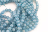 Aquamarine- JADE Faceted Round -Full Strand 15.5 inch Strand, 4mm, 6mm, 8mm, 12mm, or 14mm Beads-Full Strand 15.5 inch Strand