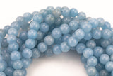 Pale Chalcedony-JADE Smooth Round- 6mm 8mm 10mm 12mm-Full Strand 15.5 inch Strand