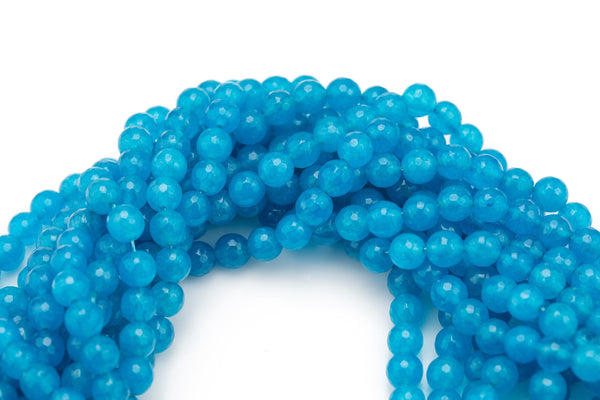 Blue- JADE Faceted Round -Full Strand 15.5 inch Strand, 4mm, 6mm, 8mm, 12mm, or 14mm Beads-Full Strand 15.5 inch Strand AAA Quality