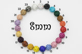 2 pc or 20pcs 8mm Loose Shambala Pave Rhinestone Crystal Diamond Clay Pave Beads
